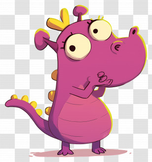 Cartoon Dragon - Cartoon Purple Dinosaur Transparent PNG