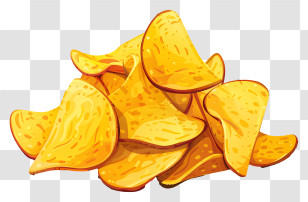 Potato Chip Day - Illustration Of Crunchy Golden Potato Chips Transparent PNG