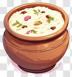Kheer - Traditional Rice Pudding In Clay Pot Transparent PNG