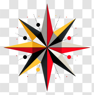 Christmas Star - Colorful Compass Rose Transparent PNG