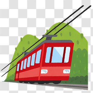Icon - Red Train In The Mountains Transparent PNG