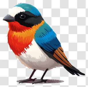 Flat Style Bird - Vibrant Bird With Multicolored Feathers In Nature Transparent PNG