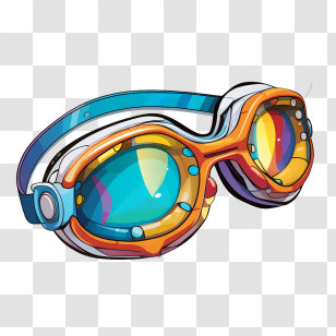 Swimming Goggles - Bright And Colorful Swimming Goggles Transparent PNG