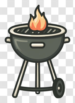 Barbeque Icon - Barbecue Grill With Fire Transparent PNG