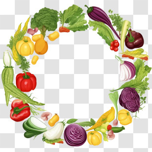World Food Day - Circle Of Fresh Vegetables In A Vibrant Display Transparent PNG