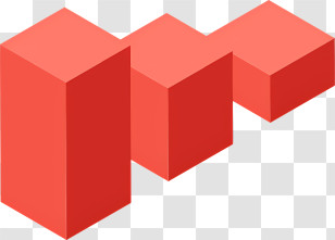 Icon - 3D Red Geometric Blocks Transparent PNG