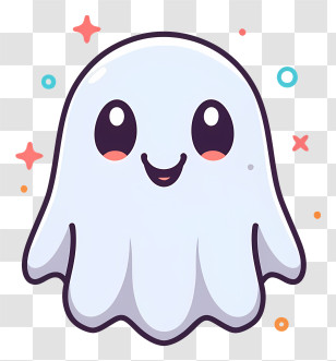 Cute Ghost - Cute Smiling Ghost Cartoon Transparent PNG