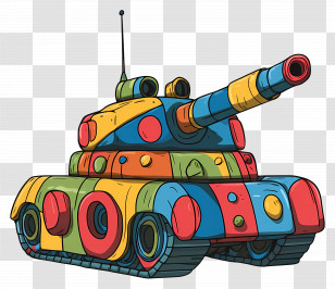 Cartoon Tank - Colorful Tank Illustration Transparent PNG