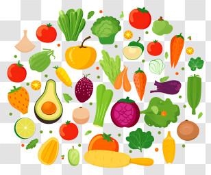 Circle - Colorful Illustration Of Fresh Vegetables Transparent PNG