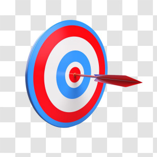 Target - Dart Perfectly Hitting The Bullseye Transparent PNG