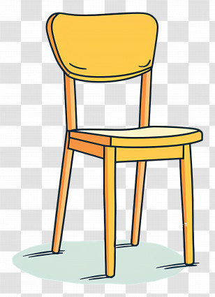 Chair - Yellow Wooden Chair Illustration Transparent PNG