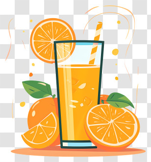 Orange Juice - Glass Of Fresh Orange Juice Transparent PNG