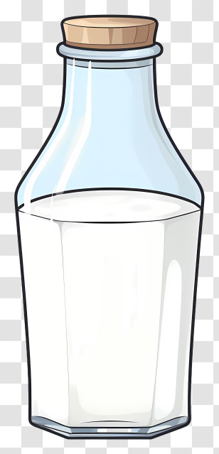 Glass Bottle - Cartoon Glass Milk Bottle Illustration Transparent PNG