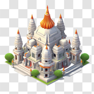 Hindu Temple - Beautiful Temple With Domes And Shrines Transparent PNG