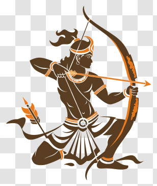 Rama Navami - Illustration Of Archer Drawing Bow And Arrow Transparent PNG