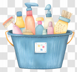 Cleaning Supplies - Bucket Of Cleaning Supplies Transparent PNG