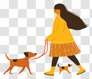 Woman Walking Dog - Woman Walking Dogs In The Outdoors Transparent PNG