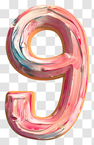 Number 9 - Painted Number 9 Transparent PNG