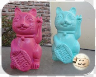 Plastic Figurine - Lucky Cat Transparent PNG