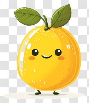 Cartoon Lemon - Cute Yellow Lemon Cartoon Illustration Transparent PNG