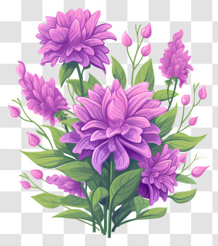 Pink Flowers - Purple Flowers Bouquet Transparent PNG