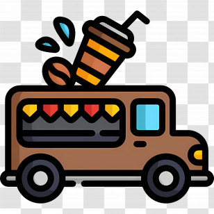 Food Truck - Food Truck With Drink Transparent PNG