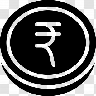 Indian Rupees - Black Rupee Currency Symbol Transparent PNG