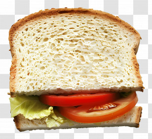 Bread Sandwich - Illustrated Sandwich With Tomato And Lettuce Transparent PNG
