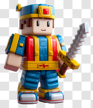 Roblox Avatars - Colorful Toy Figure With Sword Transparent PNG