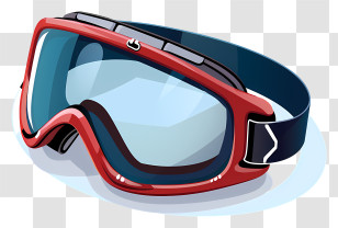 Ski Goggles - Red Ski Goggles For Winter Sports Transparent PNG