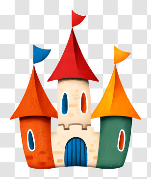 Party Logo - Colorful Castle Illustration Transparent PNG