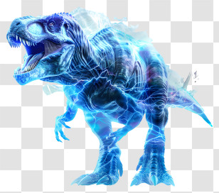 Hologram - Electric Blue Dinosaur Transparent PNG