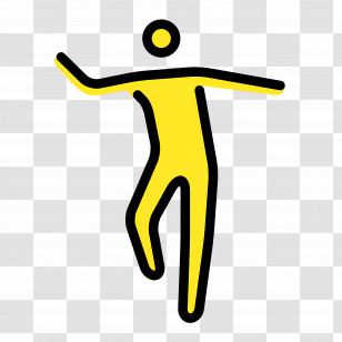 Man Dancing Emoji - Yellow Stick Figure Dancing Transparent PNG