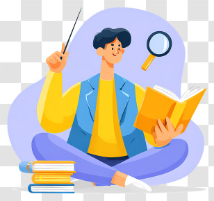 Happy Teachers Day - Book Reader With Magnifier Transparent PNG