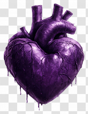 Purple Heart - Purple Anatomical Heart Illustration Transparent PNG