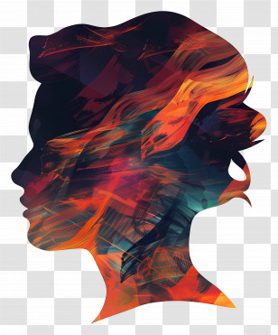 Head Silhouette - Abstract Colorful Silhouette Transparent PNG