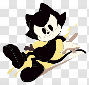 Felix The Cat - Playful Cartoon Cat Character Transparent PNG