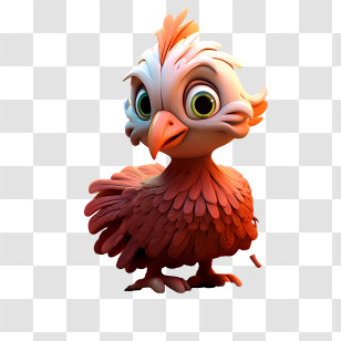 Thanksgiving Turkey - Cartoon Chicken Character With Big Eyes Transparent PNG