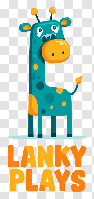 Lanky Plays Logo - Teal Giraffe Kids Logo Transparent PNG