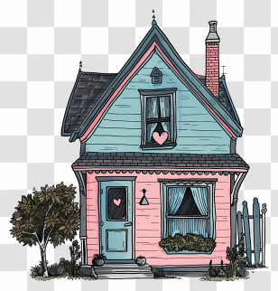 Cartoon House - Cute Whimsical House Illustration Transparent PNG