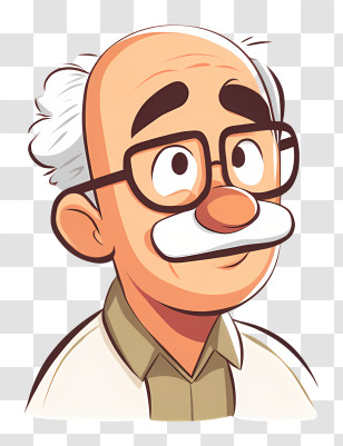 Grandpa Logo - Elderly Man With Glasses Transparent PNG