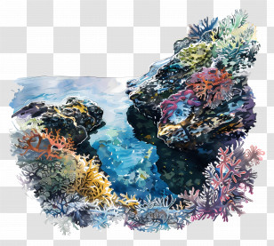 Tidepool - Beautiful Coral Reef In The Ocean Transparent PNG