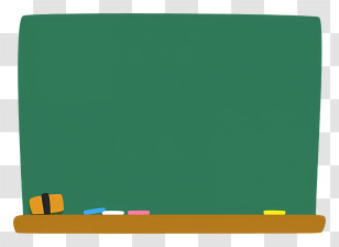 School Elements - Green Chalkboard With Chalk And Eraser Transparent PNG