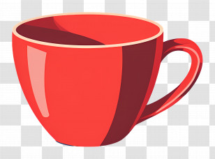 Red Cup - Red Coffee Cup For A Perfect Morning Transparent PNG