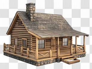 Log Cabin - Rustic Log Cabin Transparent PNG