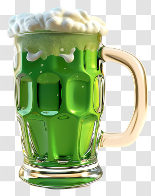 Green Beer - Green Beer Mug With Foam Transparent PNG