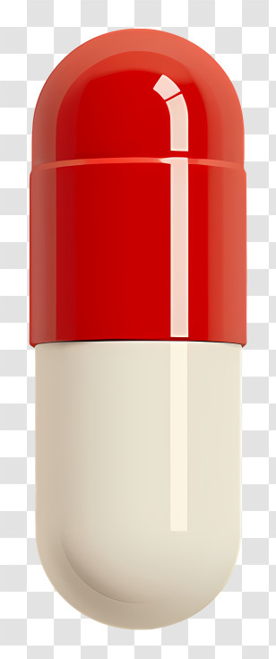 Medicine Tablet - Red And White Medicine Pill Transparent PNG