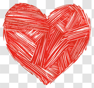 Doodle Heart - Red Sketch Heart Illustration Transparent PNG