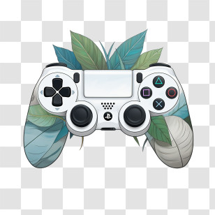 Playstation Controller - Game Controller With Leaves Transparent PNG