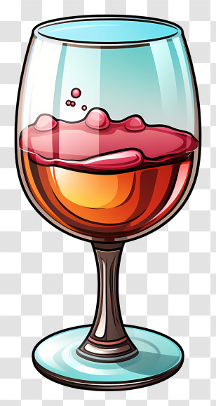 Red Wine - Glass Of Red Wine With Bubbles Transparent PNG